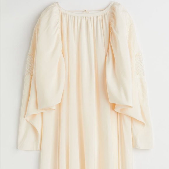 H&M Cream Voluminous Embroidery Detail Dress - Picture 4 of 11